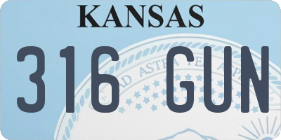 KS license plate 316GUN