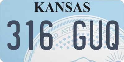 KS license plate 316GUQ