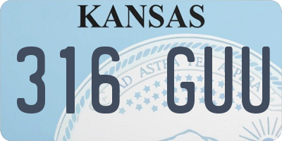 KS license plate 316GUU