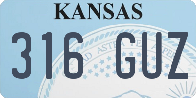 KS license plate 316GUZ