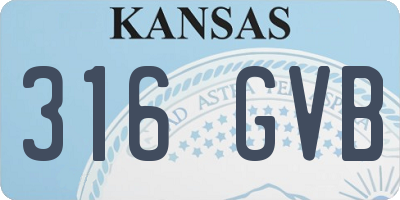 KS license plate 316GVB