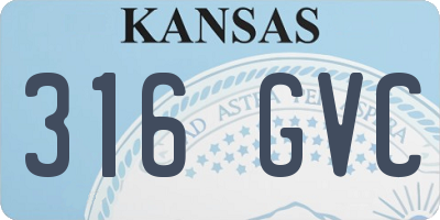 KS license plate 316GVC