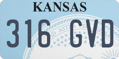 KS license plate 316GVD