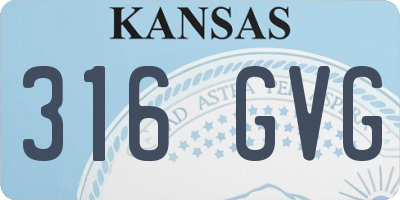 KS license plate 316GVG