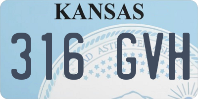 KS license plate 316GVH