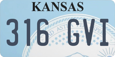 KS license plate 316GVI