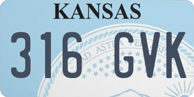 KS license plate 316GVK