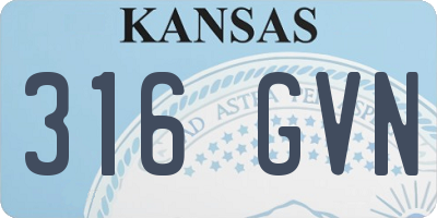 KS license plate 316GVN