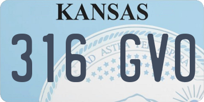 KS license plate 316GVO