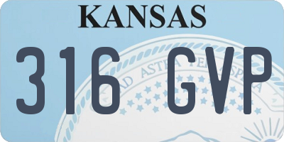 KS license plate 316GVP