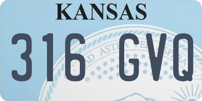 KS license plate 316GVQ