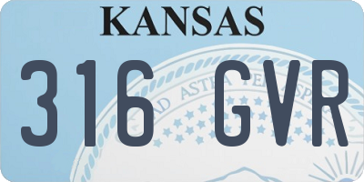 KS license plate 316GVR