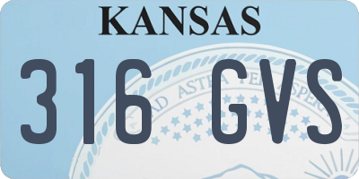KS license plate 316GVS