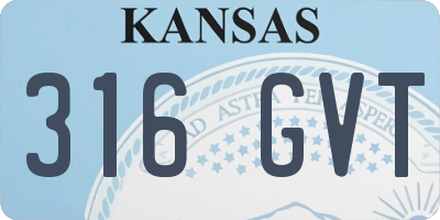 KS license plate 316GVT
