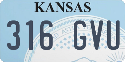 KS license plate 316GVU