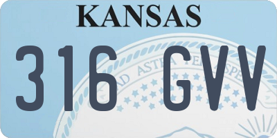 KS license plate 316GVV