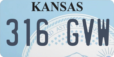 KS license plate 316GVW