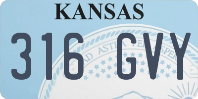 KS license plate 316GVY