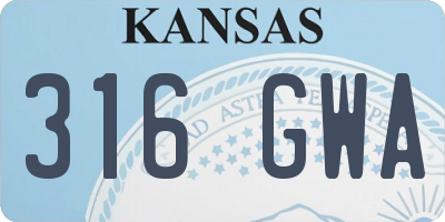 KS license plate 316GWA