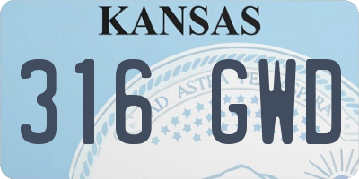 KS license plate 316GWD