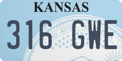 KS license plate 316GWE