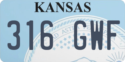 KS license plate 316GWF