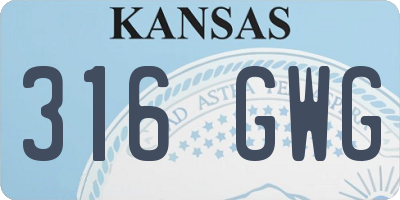 KS license plate 316GWG