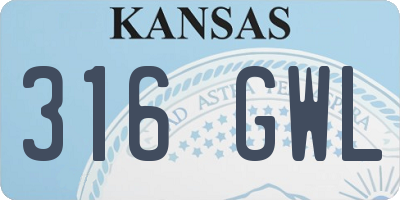 KS license plate 316GWL
