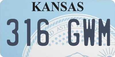 KS license plate 316GWM