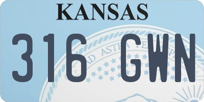 KS license plate 316GWN