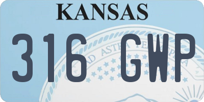 KS license plate 316GWP