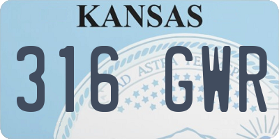 KS license plate 316GWR