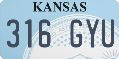 KS license plate 316GYU