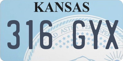 KS license plate 316GYX