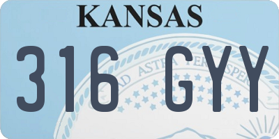 KS license plate 316GYY