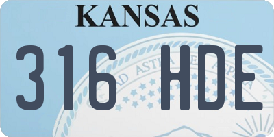 KS license plate 316HDE