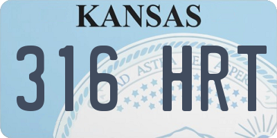 KS license plate 316HRT