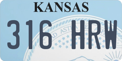 KS license plate 316HRW