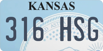 KS license plate 316HSG