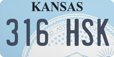 KS license plate 316HSK