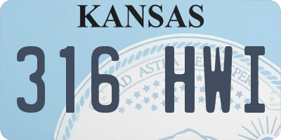 KS license plate 316HWI