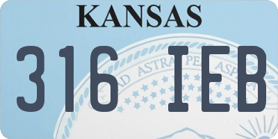 KS license plate 316IEB