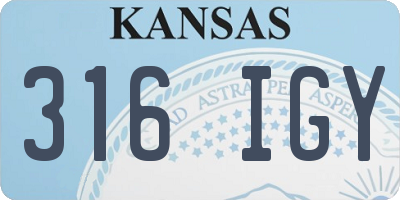 KS license plate 316IGY