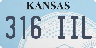 KS license plate 316IIL