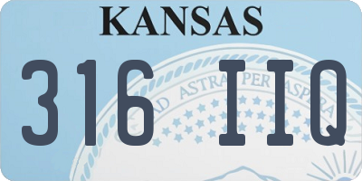 KS license plate 316IIQ