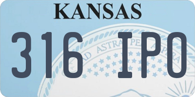 KS license plate 316IPO