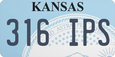KS license plate 316IPS