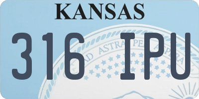 KS license plate 316IPU
