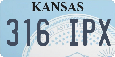 KS license plate 316IPX