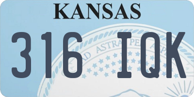 KS license plate 316IQK